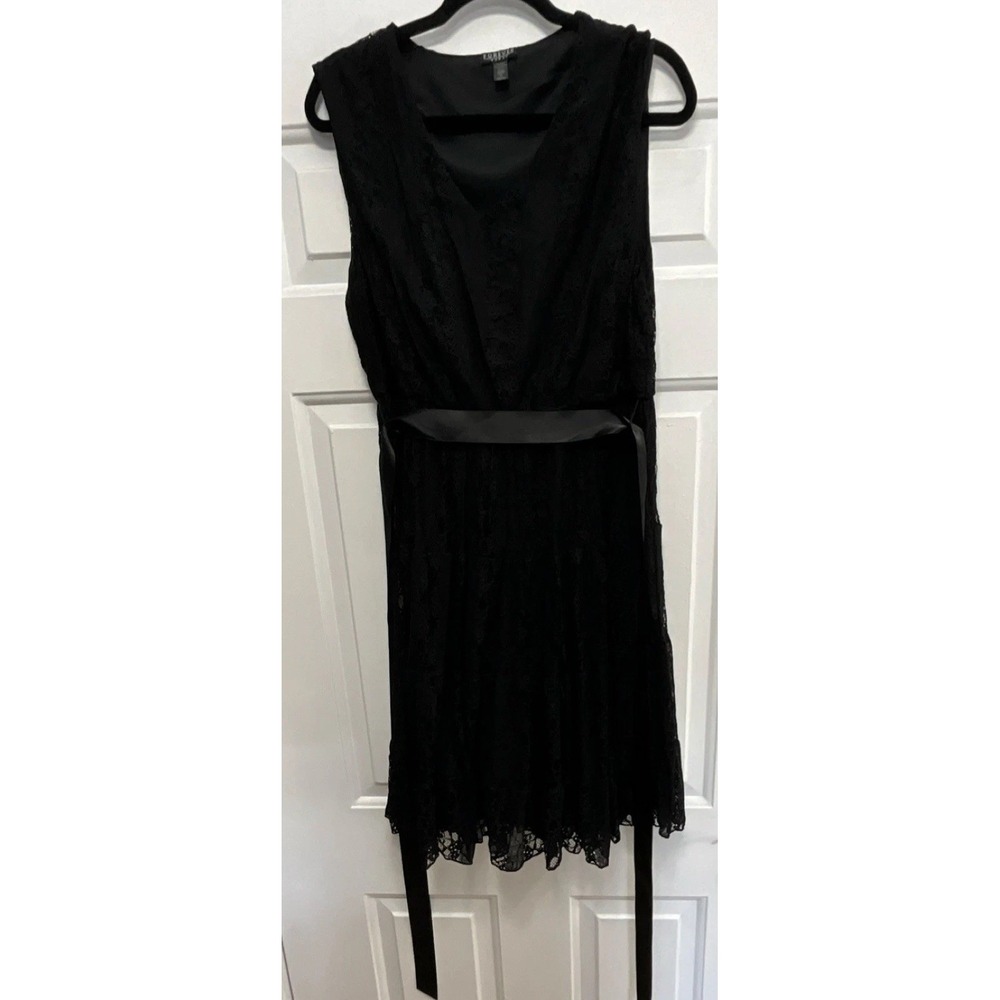 Forever Woman Black Lace Sleeveless Knee Length A-Line Dress Plus 2X